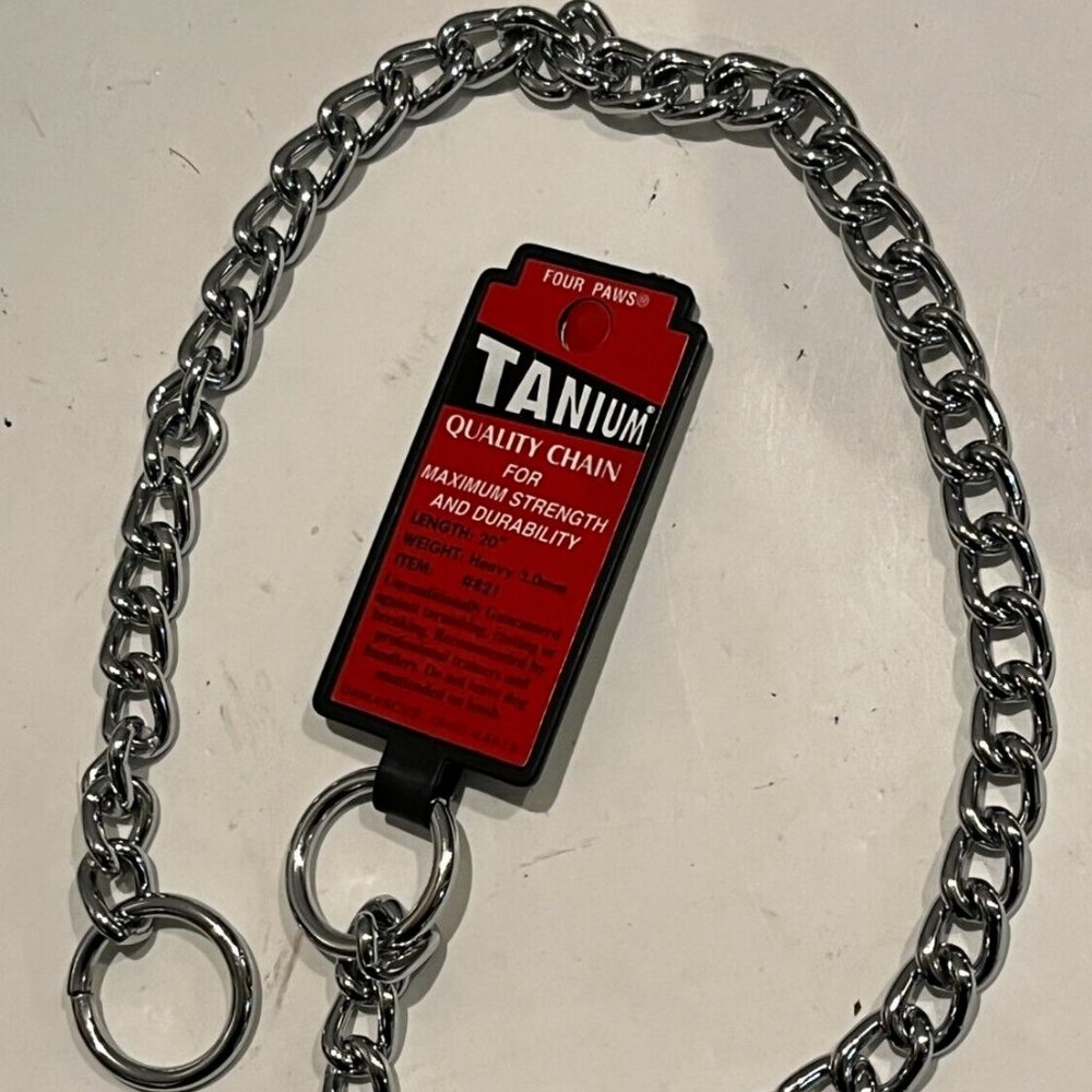Pet Tanium Choke Chain, 20" length, 3.0 mm, #821 Four Paws, NEW